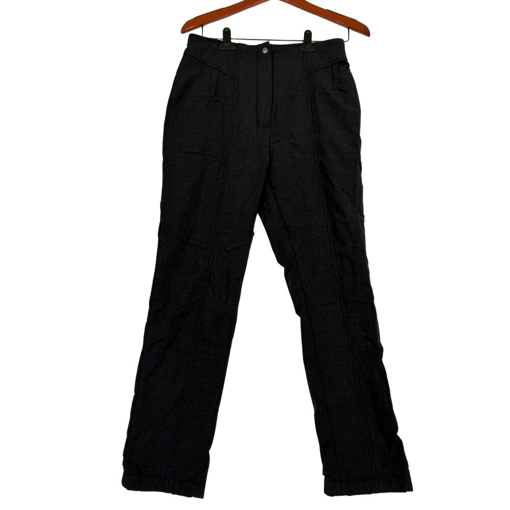 L.L.Bean Womens Medium Tall Black Wool Blend Fleece Lined Pants Outdoor 28x27